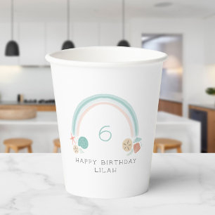 Seashell Rainbow Nautical Birthday Party Paper Cups