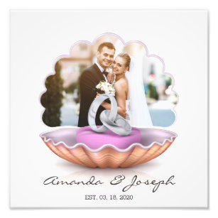 Seashell Rings Wedding Gift Photo Enlargement