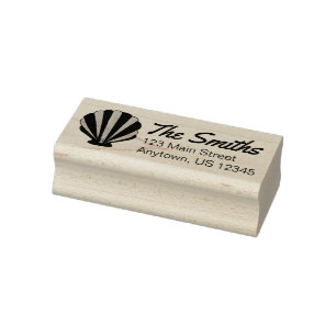 Seashell Scallop Shell Beach Personalised Address Rubber Stamp