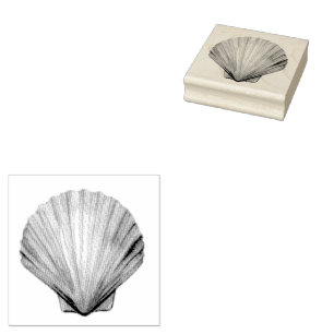 Seashell  ,Scallop Shell ,Shell Rubber Stamp