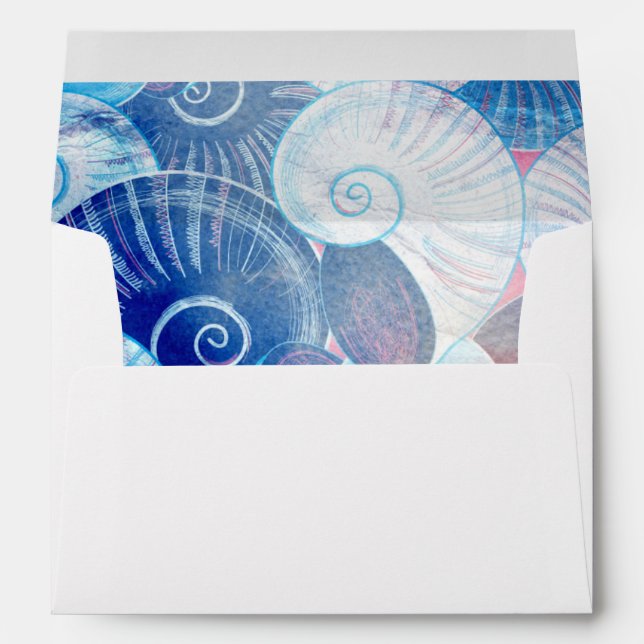 Seashell Scene Pattern Envelope (Back (Bottom))