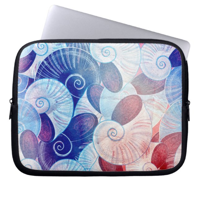 Seashell Scene Pattern Laptop Sleeve (Front)