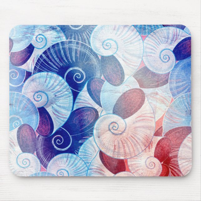Seashell Scene Pattern Mouse Pad (Front)