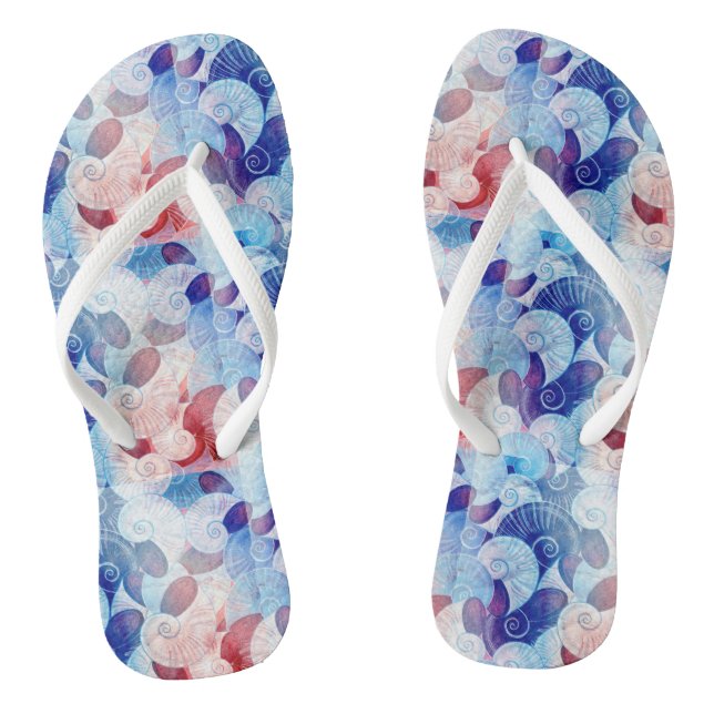 Seashell Scene Pattern Thongs (Footbed)