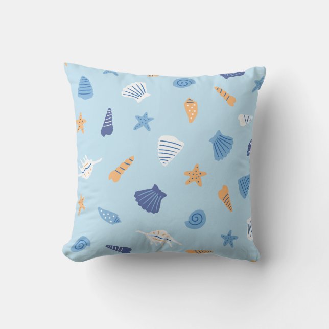 Seashell seamless pattern  cushion (Front)