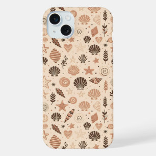Seashell Seamless Pattern iPhone 15 Plus Case