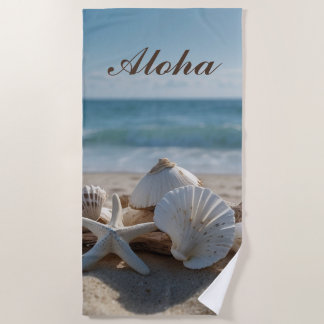 "Seashell Serenade: Beachside Towel