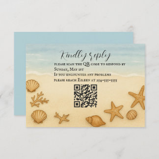 Seashell Serenade QR Code RSVP Card