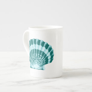 Seashell - Shades of teal blue Bone China Mug