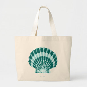 Seashell - Shades of teal blue Large Tote Bag