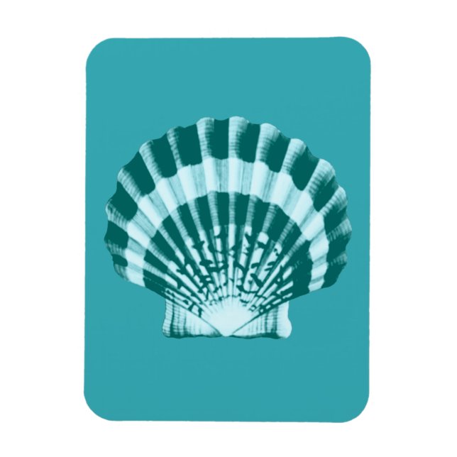 Seashell - Shades of teal blue Magnet (Vertical)