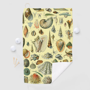 Seashell Shell Mollusk Clam Elegant Classic Art Golf Towel