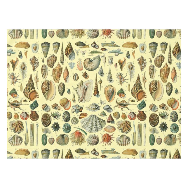 Seashell Shell Mollusk Clam Elegant Classic Art Tablecloth (Front (Horizontal))