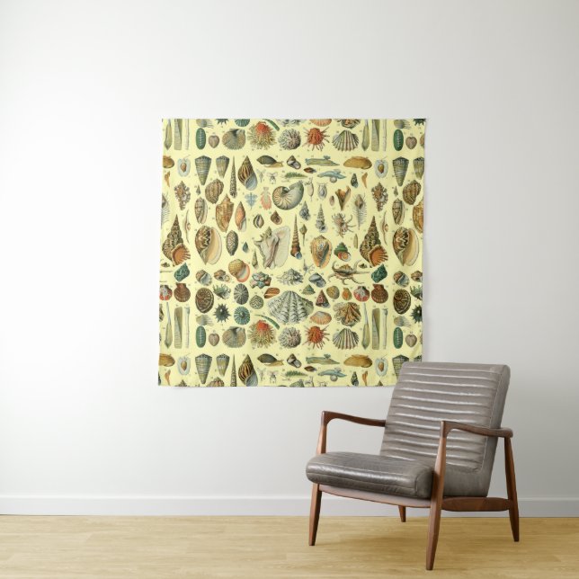 Seashell Shell Mollusk Clam Elegant Classic Art Tapestry (In Situ)