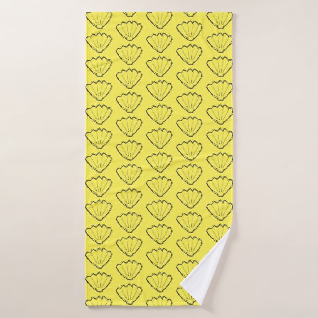 Seashell Sketch Drawing Pattern Bath Towel (Bath Towel)