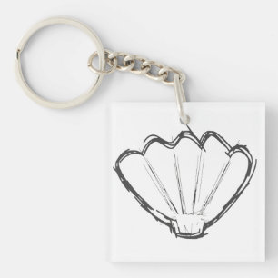 Seashell Sketch Key Ring