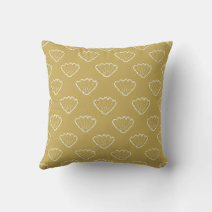 Seashell Sketch Pattern On Sand Colour Cushion