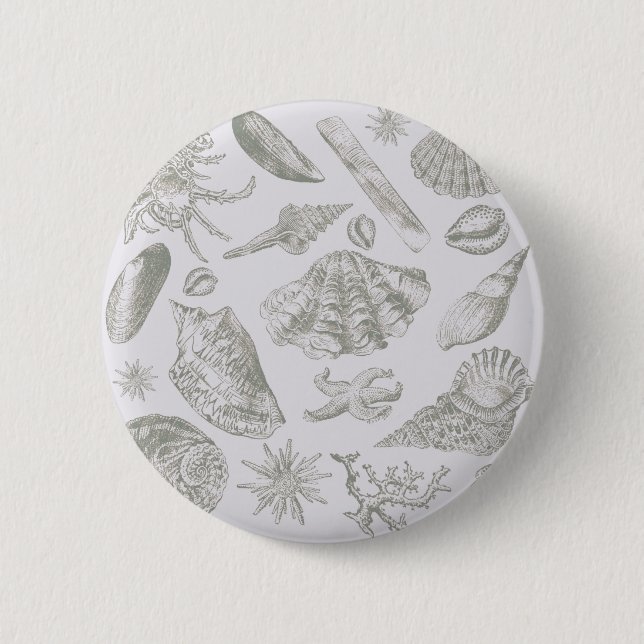 Seashell Soft Antique Art Beach Shells 6 Cm Round Badge (Front)