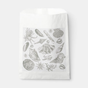 Seashell Soft Antique Art Beach Shells Favour Bag