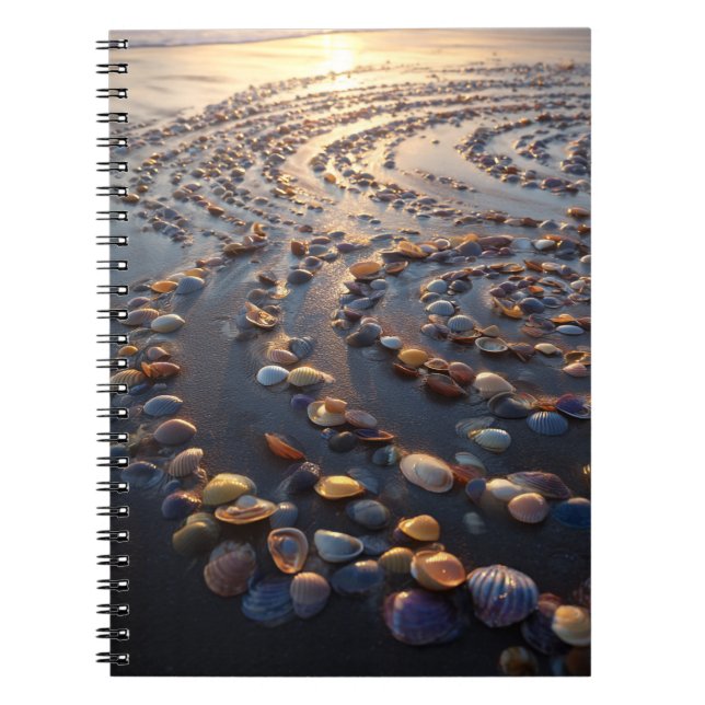 Seashell Spiral Sunset Beach Notebook (Front)