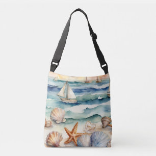 Seashell Starfish Beach Tote Bag