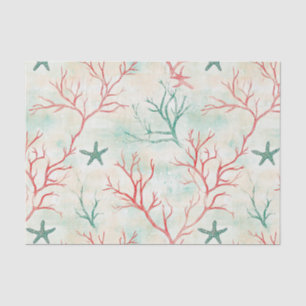 Seashell Starfish Coastal Pattern Tissue Paper
