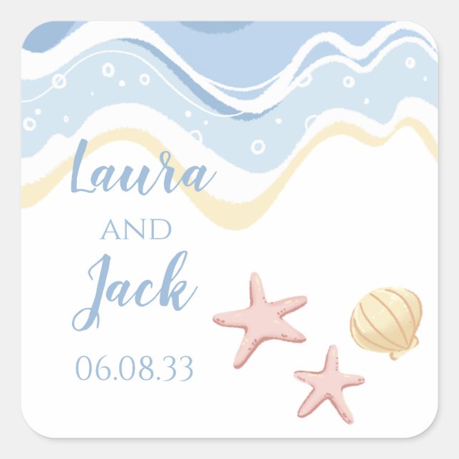 Seashell Starfish Ocean Sea Theme Sticker (Front)