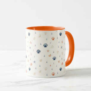 Seashell Starfish Seamless Pattern Mug
