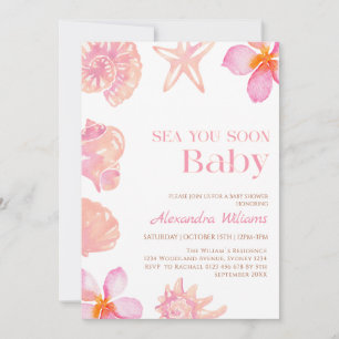 Seashell Summer Beach Baby Shower  Invitation