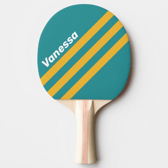 Seashell Sunrise Angled Striping with Name Ping Pong Paddle (Front)