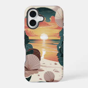 Seashell Sunset Beach iPhone 16 Case