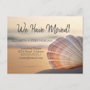 Seashell Sunset Beach Moving Announcement 