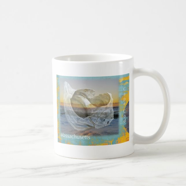 Seashell & Surf - Cape Cod Massachusetts Coffee Mug (Right)