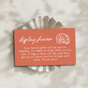 Seashell Terracotta Display Shower Bridal Shower  Enclosure Card