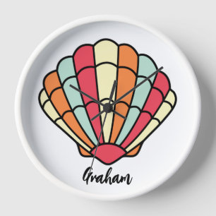 Seashell Themed Wall Clock Shell Personalised