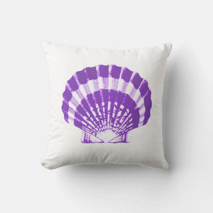Seashell - violet and white cushion