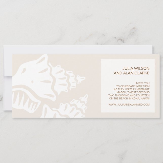 Seashell Wedding Invitations Elegant Modern Design (Front)