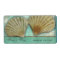 Seashell wedding labels with blue green accent