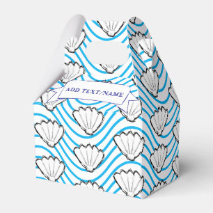 Seashell White And Blue Wave Patterns Custom Favour Box