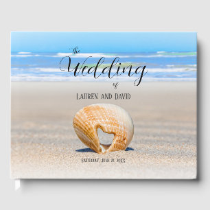 Seashell with a Heart on sand at the Beach, Guest Book