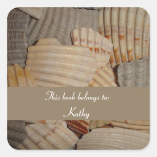 Seashells 2 Bookplate Square Sticker
