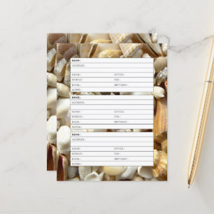 Seashells address book page