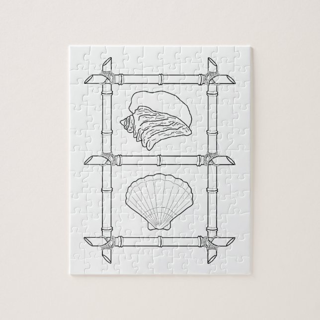 Seashells Adult Colouring Puzzle (Vertical)