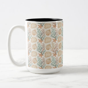 Seashells and Coral Two-Tone Coffee Mug