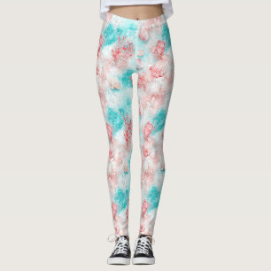 Seashells and Ocean Waves Pattern (14) Leggings