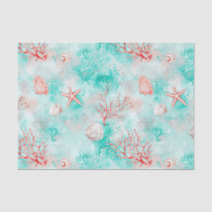 Seashells and Ocean Waves Pattern (9) Tissue Paper