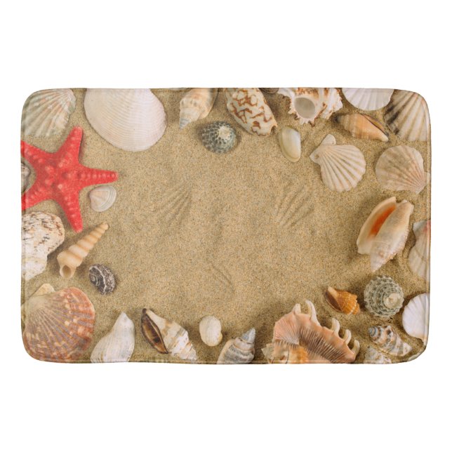seashells and sand bath mat (Front)