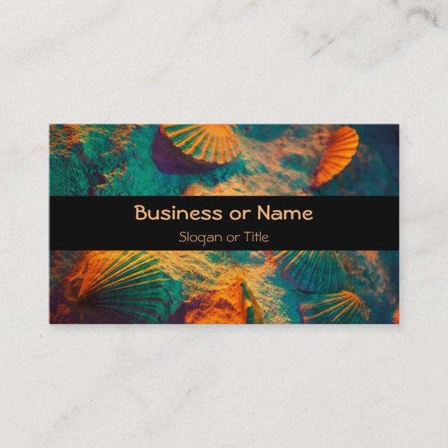 Seashells and Sand Beach Theme Business Card (Front)