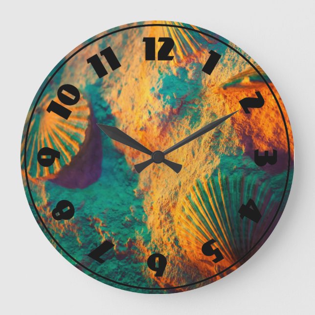 Seashells and Sand Large Clock (Front)