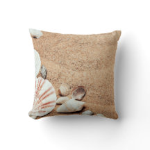 Seashells and Sand Throw Pillow